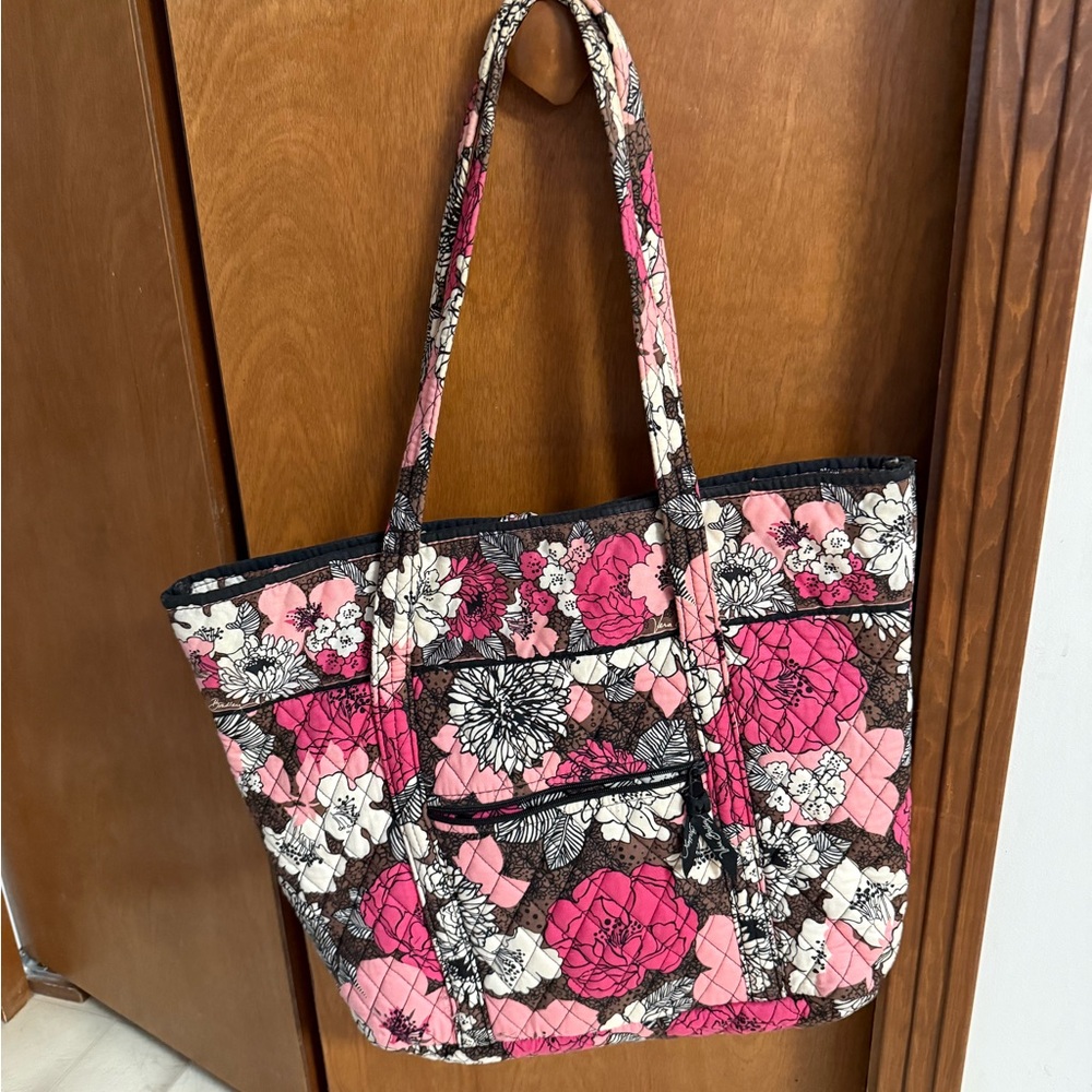 Vera Bradley Mocha Rouge Large Toggle Tote - Picture 3 of 10
